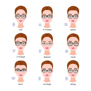 Face shapes with glasses 
